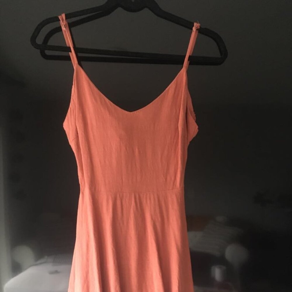 Salmon Pink Open Back Mini Dress